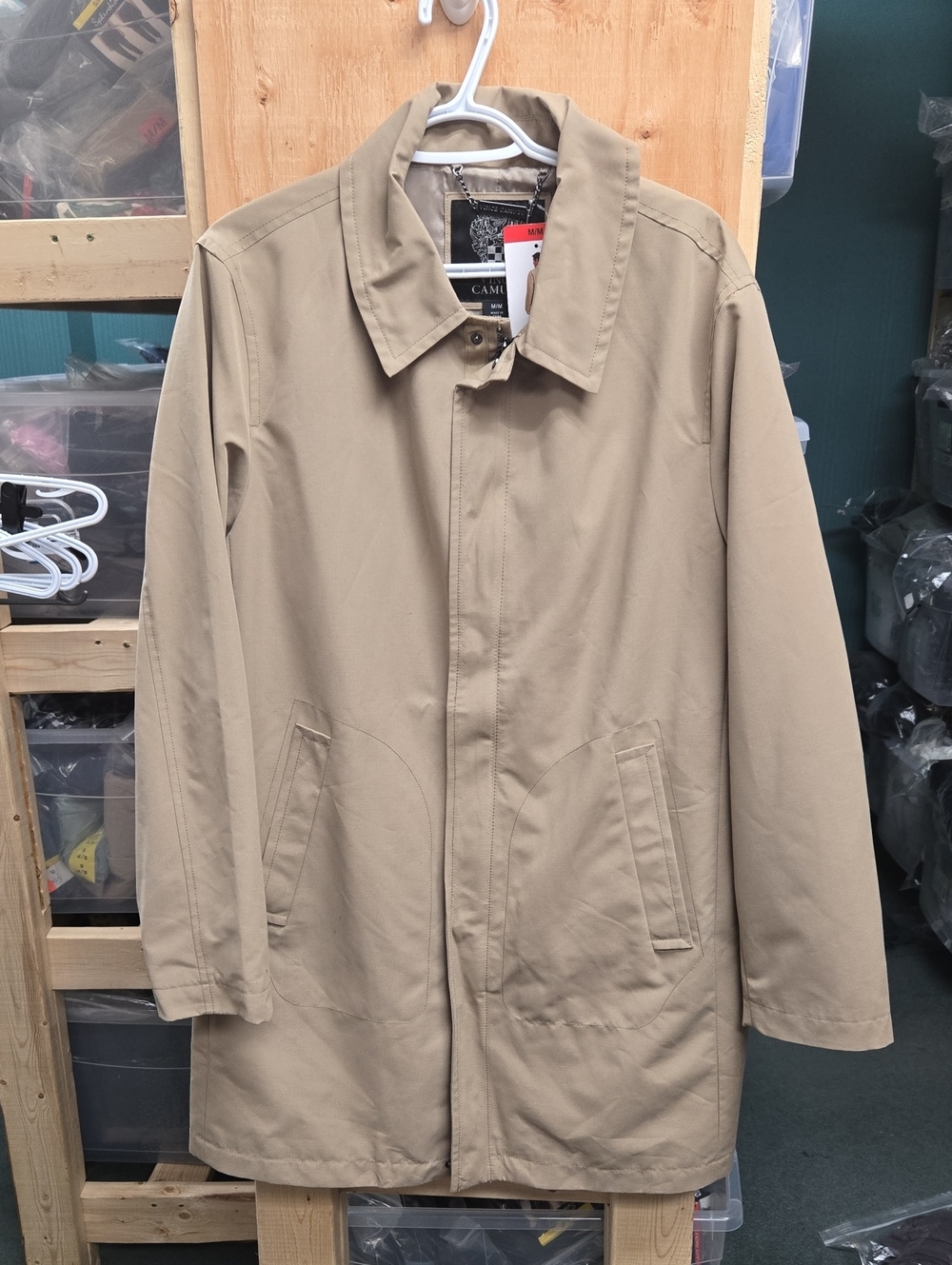 Vince Camuto Size M Tan Lightweight Trench Style Coat
